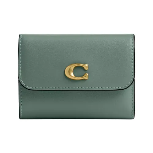 COACH Телячья кожа Кошелек Мини Женские Шалфейный