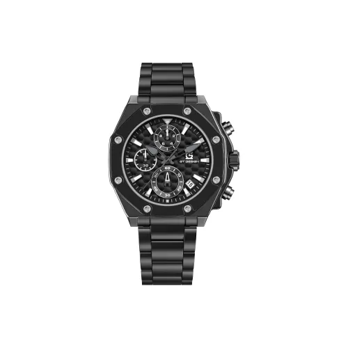 GT DESIGN Кварцевый механизм нержавеющая сталь ремешок мужские часы черный циферблат