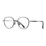 Чёрная и серебряная оправа + линзы с защитой от синего света + подарочная коробка