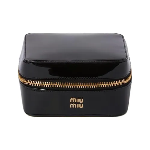 MIU MIU Кожа с Лакированной Кожей Шкатулка для Украшений с CONVERSION Сумка Женская Черная