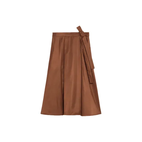 WEEKEND MaxMara Коричневая Женская Повседневная Длинная Юбка