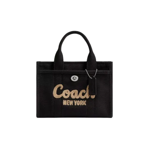 COACH Cargo Холст Сатин Холст Сумка через плечо Сумка Сумка Маленькая Женская Черная