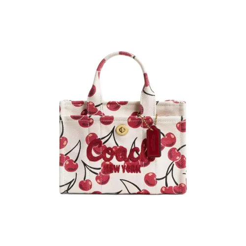 COACH Cargo Холст Сумка через плечо Сумка Маленькая Женская Белая и Красная