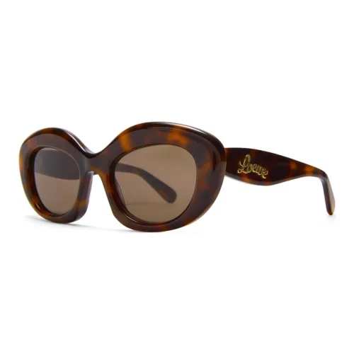 LOEWE Металлические Ацетатные Солнцезащитные Очки OVAL Унисекс Темно-Коричневый
