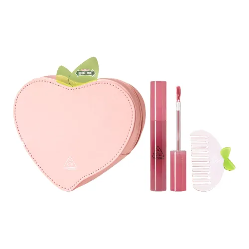 3CE x DOUBLEMINT 520 ЛИП ГЛосс Подарочная коробка Наборы макияжа Легко смешивается 3,8г+Расческа+Сладкое свидание Сумка