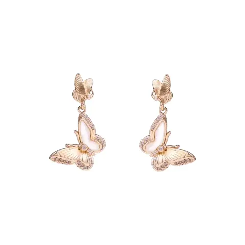 KING OF BLING Серьги-гвоздики из меди с серебряным покрытием женские Год Змеи Удачи