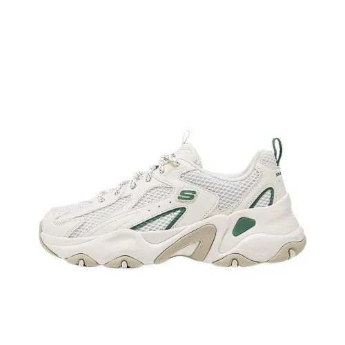 Skechers D'LITES 5,0 Дышащий Амортизация Низкий Топ Casual Женский Белый Зеленый