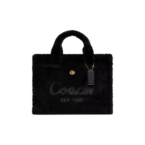 COACH Cargo Shearling Tote Bag Shopping Bag Shoulder Bag Crossbody Bag Large Women's Black