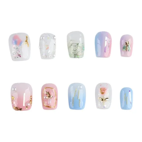 Song Biography Дофаминовая одежда Candy Color Кошачий глаз Осветляющий Блестки Ультра Короткий 15 мм Для Наращивания Ногтей Короткий LADDER