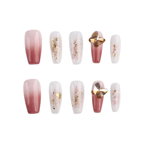 Song Biography Градиентный Модный Ногти Осветляющий Сверкающий Страз Элегантность 25 мм Средний LADDER