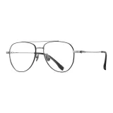 Чёрная и серебряная оправа + линзы с защитой от синего света + подарочная коробка