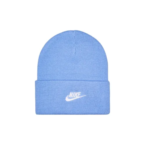 nike Полиэстер Трикотажная ткань Переработанные волокна Шапки-бини Детский Синий