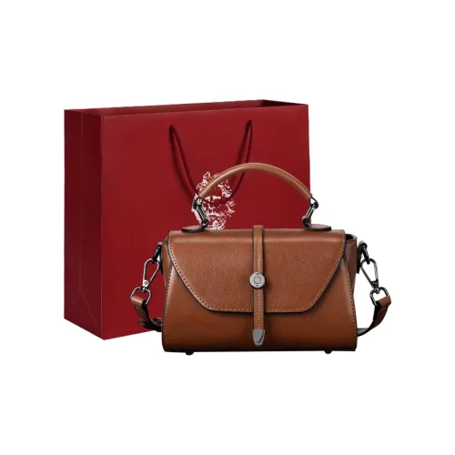 Old Man's Head Коровья кожа с синтетической кожей ручная сумка через плечо женская коричневый