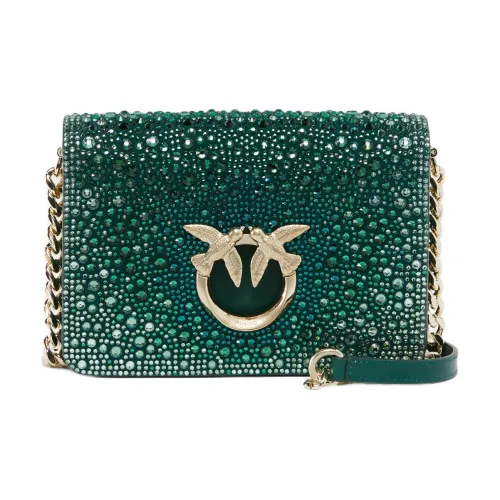 PINKO Love Bag Сумка через плечо из коровьей кожи Мини Женская Зеленая