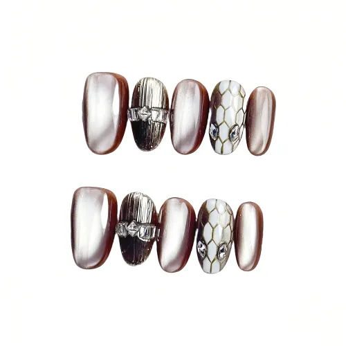 Нил Арт Беар BVLGARI Амбер Змея Кошачий глаз Розовые оттенки Змея Кошачий глаз Розовые оттенки Магическое Зеркало Розовый Стекло Кошачий глаз Овал