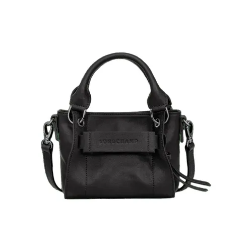 LONGCHAMP 3D Телячья кожа Сумка через плечо Сумка Экстра маленькая Женская Черная