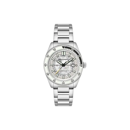 SPINNAKER Мужские часы Автоматический механический механизм Белый циферблат