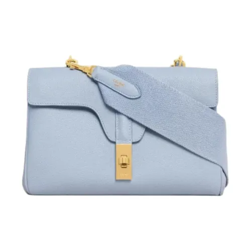 CELINE 16 с рельефом телячья кожа сумка через плечо женская конфетный цвет светло-синий