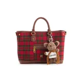 Винтажный красный зеленый клетчатый + маленькая кукла коала