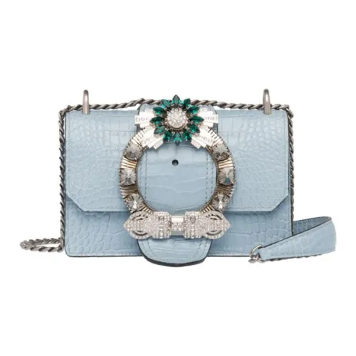 MIU MIU Телячья кожа Сумка через плечо Маленькая Женская Небесно-голубая