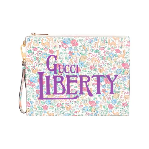 GUCCI LIBERTY Коллаборация Кожа Напульсник Клатч Женская Белая