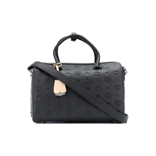 MCM PVC Boston Pillow Bag Crossbody Bag Shoulder Bag Women's Black