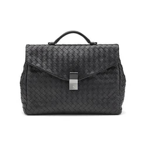 Bottega Veneta Корова Кожа Доска для ноутбука Сумка Мужская Черная