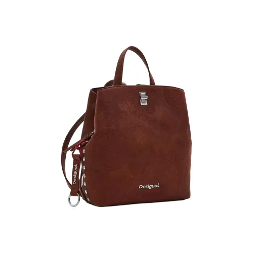 Desigual Полиуретан Рюкзак Стандартный Женский Коричневый