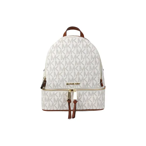 MICHAEL KORS MICHAEL KORS Коллекция сумок Rhea Zip из ПВХ (поливинилхлорид) Рюкзак Средний Женская Белая