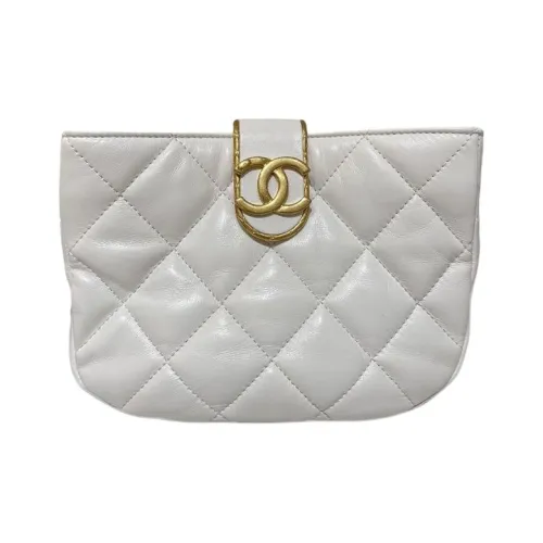 CHANEL Овчина Хобо Сумка Сумка через плечо Маленькая Женская Белая