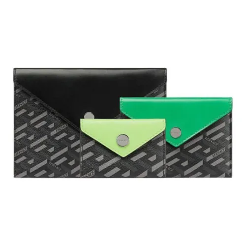 VERSACE с телячьей кожей держатель для карт клатч унисекс многоцветный зеленый