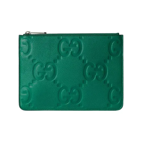 GUCCI GRAIN LEATHER Клатч Большой Мужской Зеленый