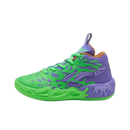 PUMA MB.04 Баскетбольные кроссовки MID Топ Фиолетовый/Красный Зеленый Унисекс