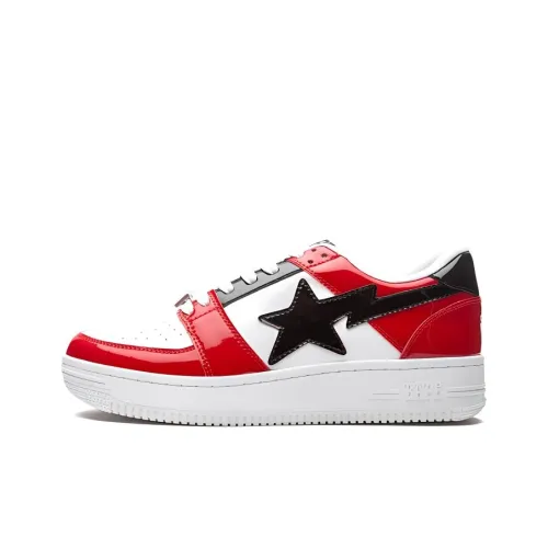 A BATHING APE BAPE STA Низкий Топ Стильный Скейтбординг Мужской Красный Белый