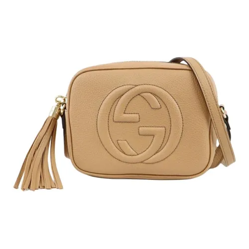 GUCCI Soho Кожа Сумка через плечо Сумка на плечо Женская Розовый Бежевый