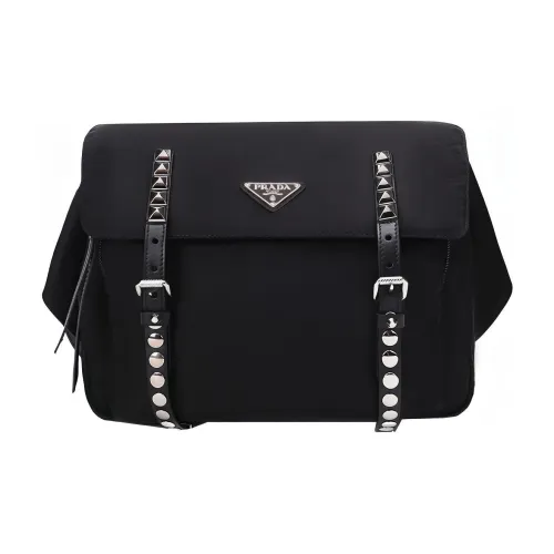 PRADA Нейлоновая сумка через плечо бананка женская черная