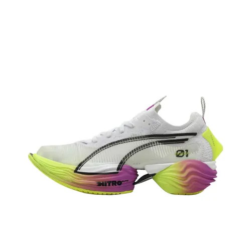 PUMA Амортизация и Дышащий Низкий Топ Беговые кроссовки Женские Белые Желтые