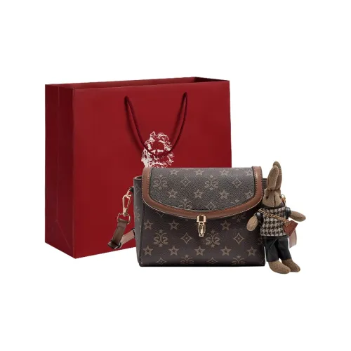 Old Man's Head Синтетическая кожа Одно плечо Маленькая сумка Сумка через плечо Маленькая Женская Кофейная