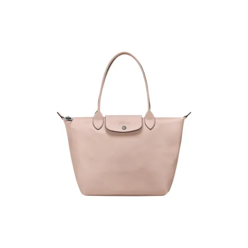 LONGCHAMP Le Pliage Xtra Коровья кожа Тоут Сумка Сумка для покупок Сумка на плечо Сумка среднего размера Женская Телесного цвета