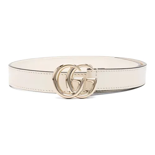 GUCCI Телячья кожа Кожаные ремни Детский Белый Ширина 2CM