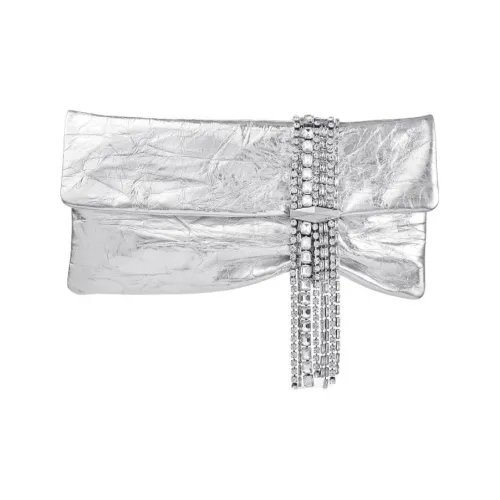 Jimmy Choo Металл Кожа Клатч Женская Серебряная