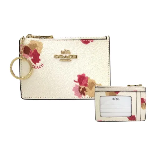 COACH Mini Id Skinny Canvas Держатель для карт кошелек Женский Белый