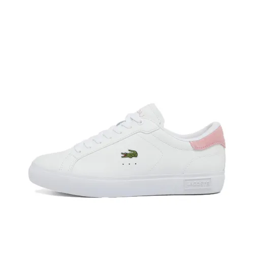LACOSTE Powercourt Low Топ Кроссовки для скейтбординга Женские Белые Розовые