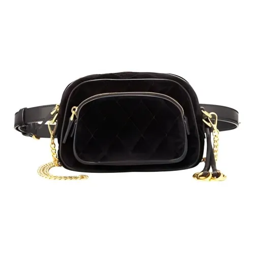 PRADA Велюр Сумка с цепочкой Бананка Женская Черная