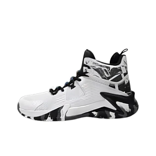 QIAODAN War Амортизация Высокие Баскетбольные Кроссовки Мужские Белый Черный
