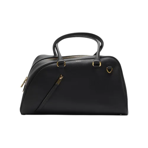 Burberry Shield Телячья кожа Bowling Сумка Сумка через плечо Сумка Большая Женская Черная