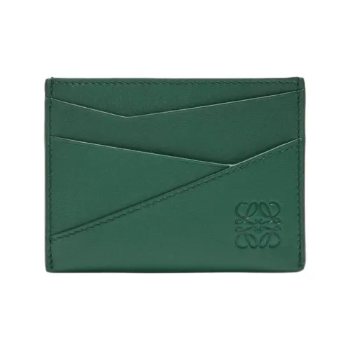 LOEWE Пазл Телячья кожа Держатель для карт Мужской Вечнозеленый
