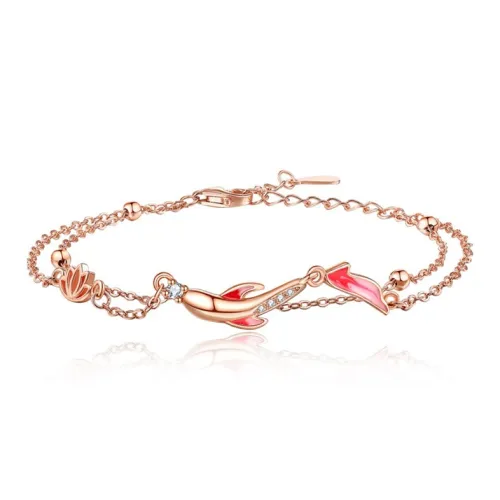 Kelanxi Медные браслеты женские розовое золото