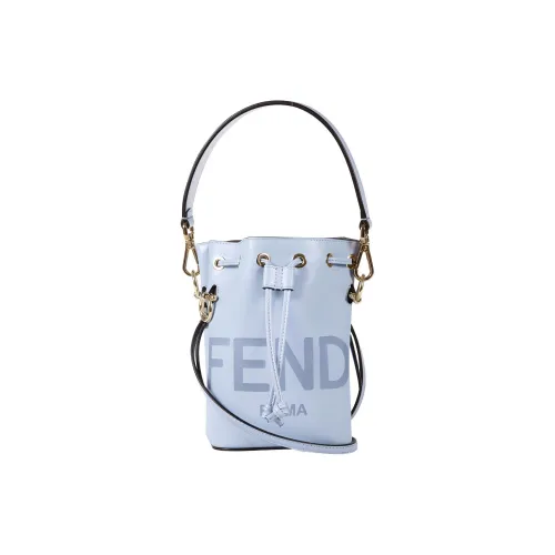 FENDI Mon Tresor Телячья кожа Ведрообразная сумка Сумка Сумка через плечо Сумка через плечо Мини Женская Синяя