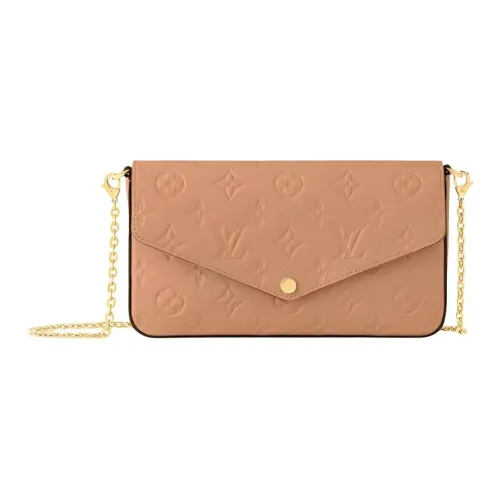 LOUIS VUITTON Pochette Félicie Сумка через плечо из коровьей кожи сумка на плечо женская коричневая